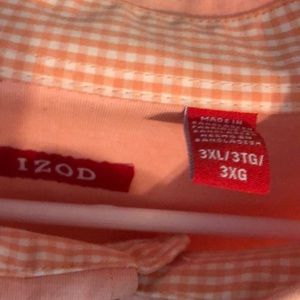Men’s 3x Peach Pink Izod LS Shirt